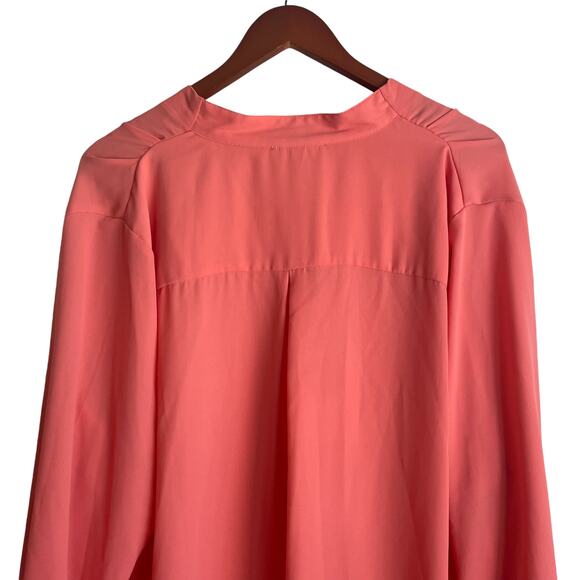 Appraisal Women Top 2X Peach Flowy High Low Hem Fairy‎ Pastel Office Travel - Picture 4 of 12